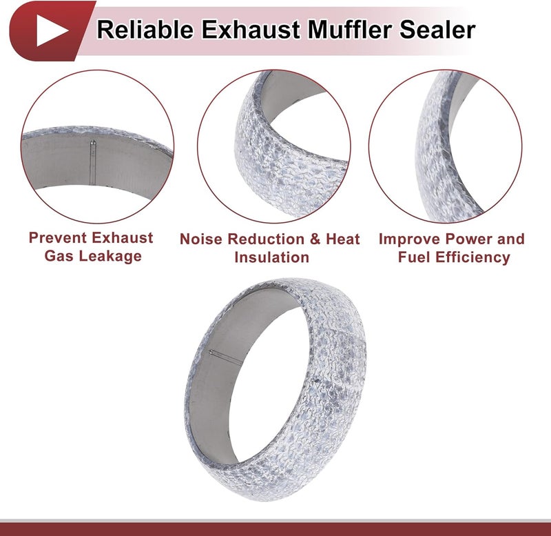 REPAIROCK ID 51mm Exhaust Manifold Gasket Prevent Leak Noise Exhaust Donut Gasket Muffler Ring Exhaust Flange Gasket for Car SUV Truck RV Graphite - Image 5